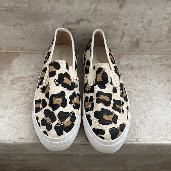 Coach Slip-On Shoes Leopard Print Sz 6 - Picture 1 of 8